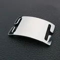 Curved stainless steel slide-on pet ID tag for collars in polished silver finish - Extra Large / Silver