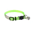 Collier réfléchissant pour animaux vert néon avec motif pattes et cloche - Vert