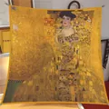 90cm silk square scarf featuring Gustav Klimt's Portrait of Adele Bloch-Bauer I artwork - 90x90cm / Klimt - Portrait of Adele