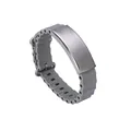 Gray minimalist silicone ocean strap bracelet with curved stainless steel plate - Steel Case Gray Strap