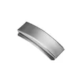 Polished curved stainless steel tube accessory for DIY bracelet and jewelry making projects - With Bottom Surface / 10x3mm / Silver
