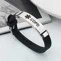 Verstellbares Silikon-Notfallarmband mit COPD-Edelstahlplatte für medizinische Hilfe - COPD Stil
