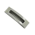 High-quality polished silver stainless steel curved tube connector for DIY jewelry bracelets. - Semi-Open Slot Style / 10x4mm / Silver