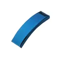High-quality curved blue electroplated stainless steel tube accessory for DIY jewelry making - Enclosed Style / 10x3mm / Blue