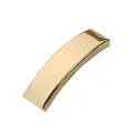 Premium gold-plated stainless steel curved tube connector for DIY bracelet jewelry - Enclosed Style / 10x3mm / Gold