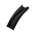 Black electroplated stainless steel curved tube connector for DIY bracelet jewelry making. - Slanted Edge / 10x3mm / Black