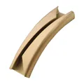 Premium curved gold stainless steel tube spacer bead for DIY jewelry bracelet making - Slanted Edge / 10x3mm / Gold