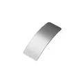 Minimalist curved silver stainless steel DIY bracelet accessory plate with matte finish - Flat Edge Style / 10x3mm / Silver