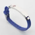 Blaues Silikon-Notfallarmband für Kinder mit medizinischem ID-Schild aus Edelstahl - Blau