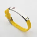 Gelbes Silikon-Medizin-Armband für Kinder mit Edelstahl-Identifikationsplatte - Gelb