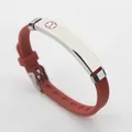 Rotes medizinisches Silikon-ID-Armband für Kinder mit gravierbarer Edelstahlplatte - Rot