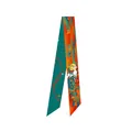 Gedetailleerde weergave van smalle zijden lint in Dunhuang-stijl met hertmotief - Nine-color Deer · Orange / 130cm Pak