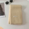 Minimalistische crèmewitte gebreide korte sjaal voor dames in Koreaanse ins-stijl - 151 cm / Beige