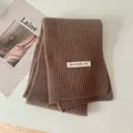 Sciarpa in maglia a coste marrone stile coreano ins, sciarpa corta calda invernale da donna - 151 cm / colore moka