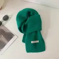 Scaldacollo in lana lavorata a maglia verde minimalista per il calore autunno-inverno - 151 cm / Verde Marte