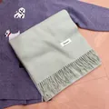 Soft mint green knitted winter scarf featuring elegant fringe tassels for warmth and style - Mint Green