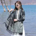 Elegant ethnic style thick shawl with intricate paisley pattern and tassels for travel - 65*200cm / Vintage Paisley-19
