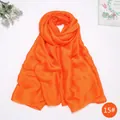 Vibrant orange satin silk scarf with SKU 15, stylish long shawl and sunscreen wrap for women - Tangerine (15#)