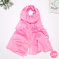 Elegant long pink satin faux silk scarf for women in a vibrant and chic solid color - Pink (19#)