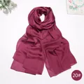 Elegant burgundy satin imitation silk scarf for women, versatile long wrap shawl - Burgundy (20#)