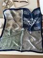Elegant vintage paisley silk square scarf featuring a multi-color quadrant design. - 70cm / Four-Color Patchwork Paisley