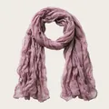 Elegant vintage dusty pink pleated long scarf for women lightweight wrap - 180cm / Dusky Pink