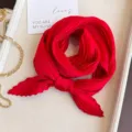 Elegant vibrant red pleated scarf for women perfect as a necktie or stylish headband - Red / 45-90cm