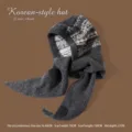 Dark gray Balaclava hat scarf combo with knit snowflake patterns for women - One Size / Gray