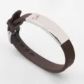 Durable brown silicone autism awareness wristband with engravable stainless steel plate - Brown