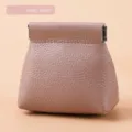 Mini portamonete rosa in vera pelle martellata con chiusura automatica a molla - Taglia Piccola / Rosa