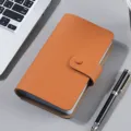 Premium brown leather coin and receipt collection album with 100 pages for collectors - Brown