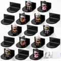 Black acrylic mini floating wall shelves for action figures, includes adhesive tape. - Set of 24 / Black