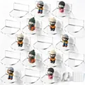 24pcs transparent acrylic display shelves clear floating wall shelves for mini figures toys - Set of 24 / Clear