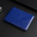 Ultra-thin faux leather driving license folder and vehicle document holder in dark blue. - Blue