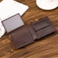 Cartera vintage de cuero marrón para hombre con múltiples ranuras tarjetas y monedas - Café