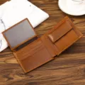 Cartera vintage de hombre en piel de vaca marrón con monedero y ranuras de tarjetas - Marrón