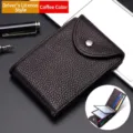 Coffee brown genuine leather 2-in-1 driver's license wallet for men with multiple card slots - Model A Driver License Case / Coffee