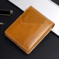 Cartera vintage de cuero de vaca marrón para hombre con bloqueo de seguridad RFID - Marrón