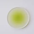 Detail showing the frosted texture and green gradient of this acrylic drink coaster - Blank Style / Green