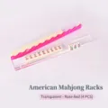 Set mit 4 amerikanischen Mahjong-Linealen aus transparentem und rotem Acrylmaterial - 4er-Set-17,5 Zoll / Transparentes Rosarot