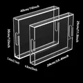 Dimensiones detalladas del juego de 2 bandejas de servicio de acrílico con asas - 2 Piezas/Juego / Transparente