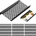 Soporte de exhibición modular de acrílico negro para cartas, set de 12 piezas en panal - Patrón de cuadrícula / Negro