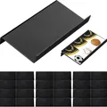 Pack de 12 soportes de acrílico negro para tarjetas de intercambio y deportivas - Estilo Sólido / Negro