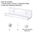 Transparentes 4-Zoll-Acryl-Wandregal für Schallplatten-Displays mit Montage-Hardware-Kit - 4 Zoll (Mit Schrauben und Kleber) / Transparent