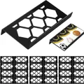 Modularer Sammelkarten-Displayständer aus schwarzem Acryl mit Sechseckausschnitten - Großer Wabenstil / Schwarz