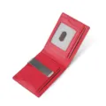 Luxe rode echt lederen RFID-blokkerende portemonnee met metalen geldclip voor heren mode - Rood