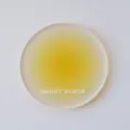 Minimalist frosted acrylic coaster with yellow gradient and Heart Clear design text - HEART CLEAR Printed Style / Yellow