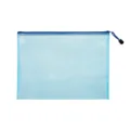 Waterproof blue mesh zipper file bag designed for office storage and organization of bills. - Bill (23*12cm) / Blue