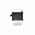 Kleine schwarze Mesh-Kosmetiktasche mit beflocktem Herzmuster - S / Schwarz