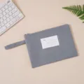 Professional grey B4 Oxford cloth document pouch featuring index window and wrist strap - Single Layer (Foldable Handheld) / A5 / Gray